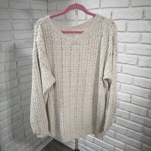 Venezia Ladies Beige Straight Fit Size 22/24 V-neck Tunic / Sweater